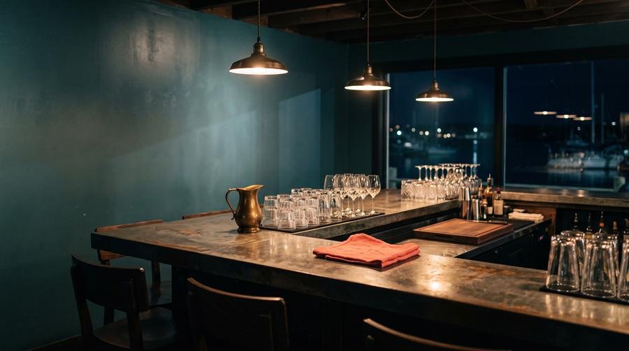 Portada de la pieza de muestra para un restaurante y bar