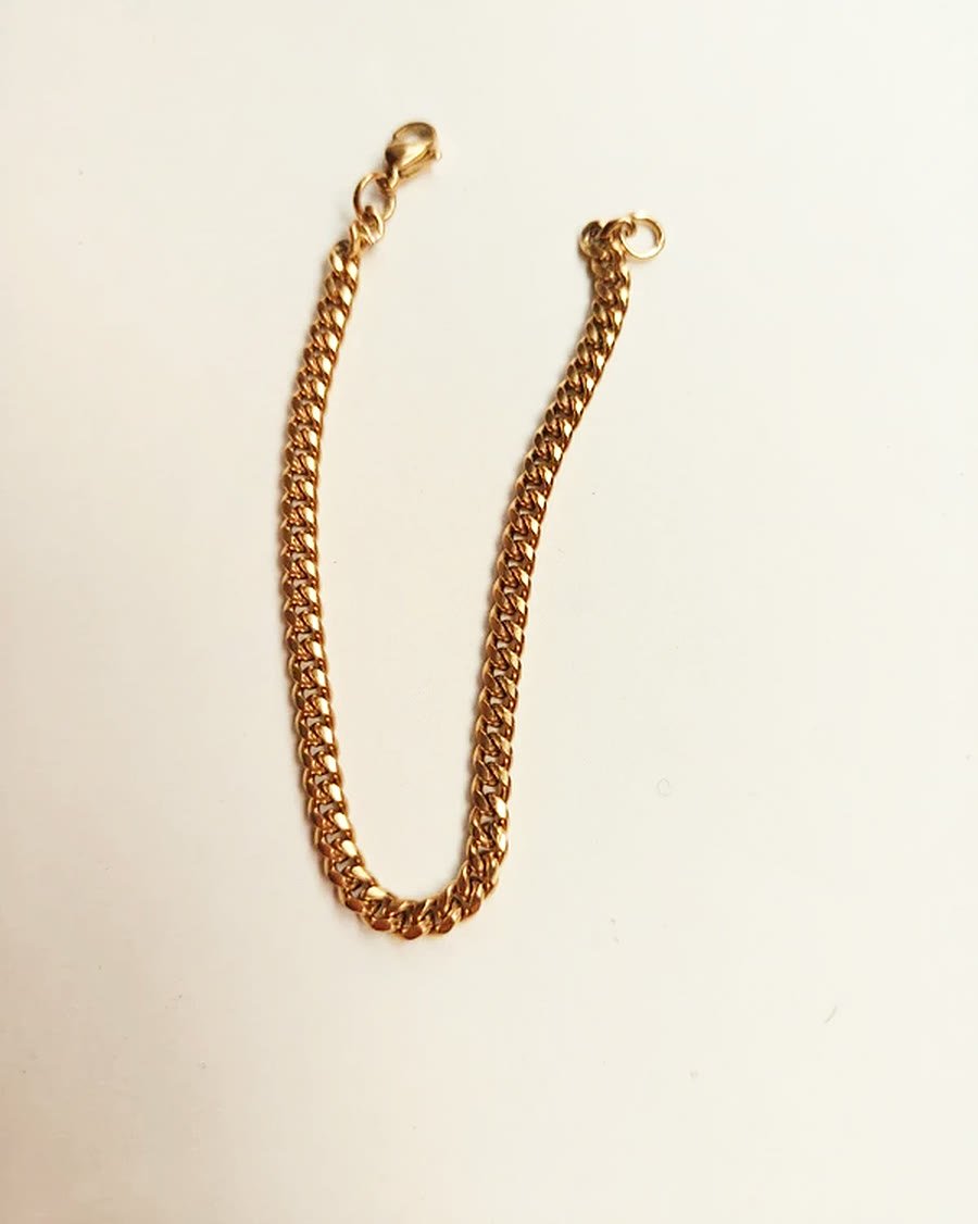 Pulsera cubana fina dorada